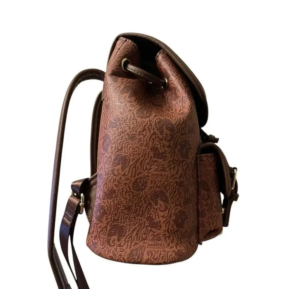 Disney Parks Animal Kingdom 25th Anniversary Loungefly Brown Backpack